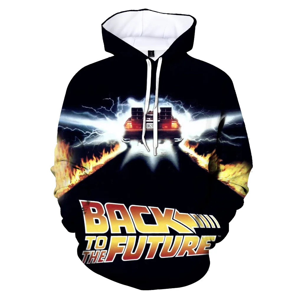 Back To The Future Movie 3D Print Hoodies Men Oversized Hooded Sweatshirts Harajuku Y2k Tracksuit Pullover Top Coat Man Clothing