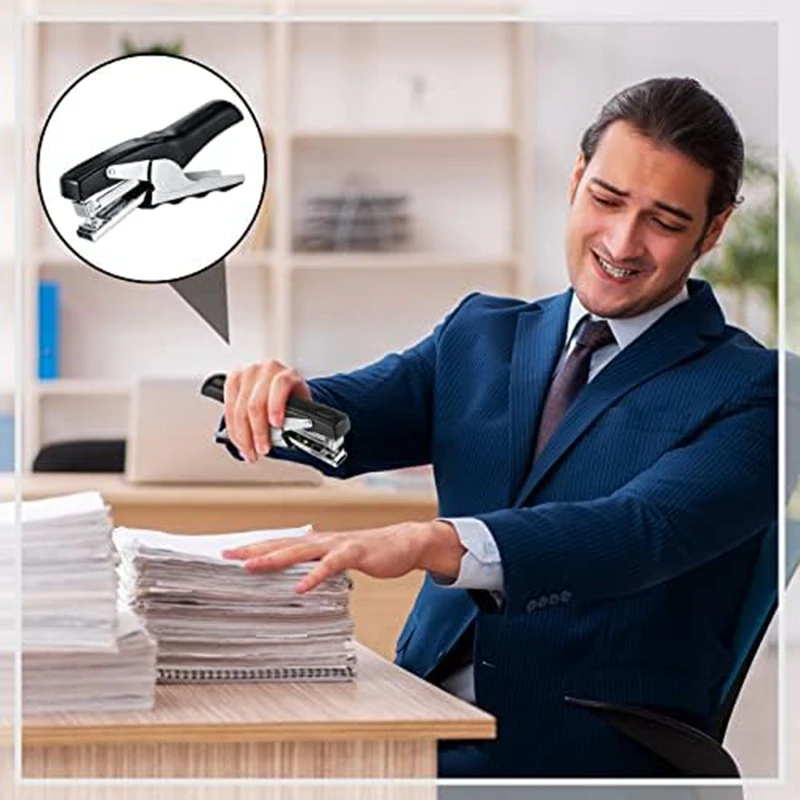 3 Pieces Heavy Duty Plier Stapler Office Stapler Hand Hold Stapler 50 Sheet Capacity Desk Stapler For Home School