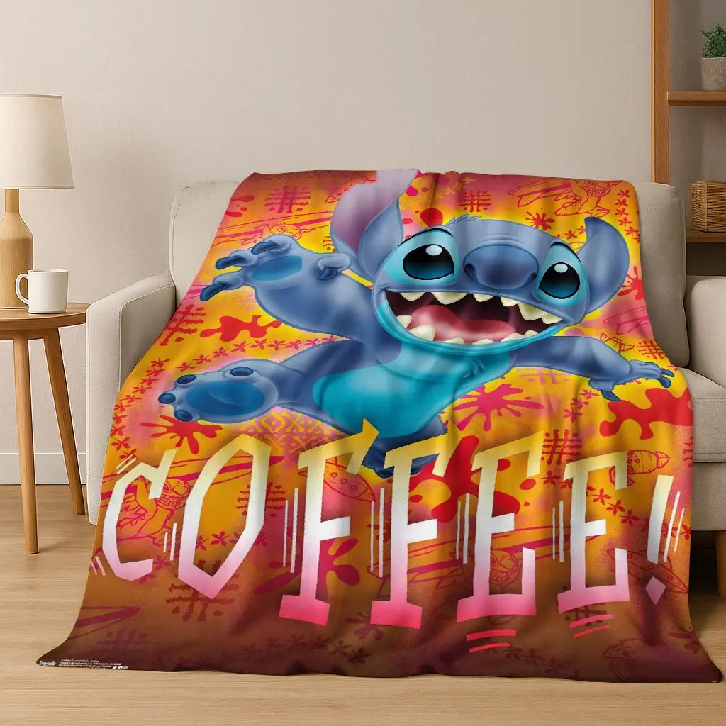 ثلاثية الأبعاد ليلو وستيتش الوحش الكرتون لطيف الطفل الفانيلا بطانية لينة بطانية دافئة لغرفة النوم غرفة المعيشة السرير السفر نزهة هدية