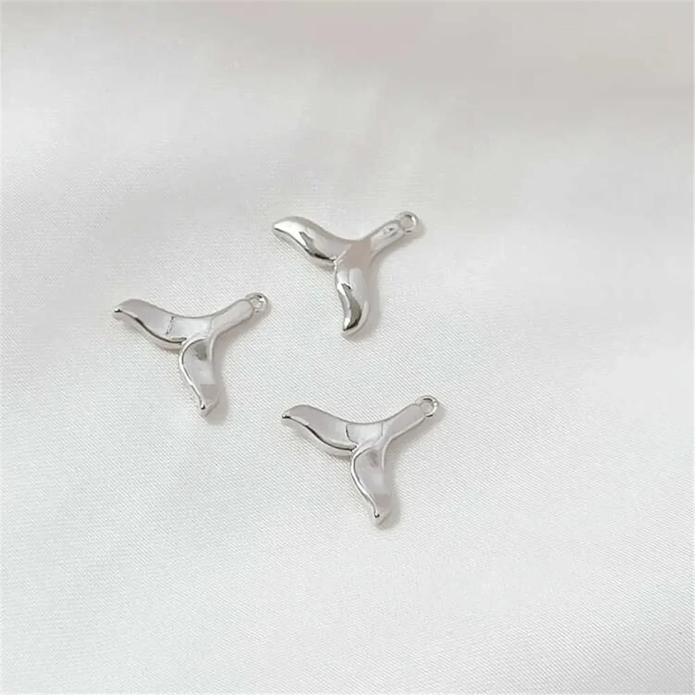 Pendentif lune étoile à cinq branches en forme de fleur de queue de poisson en or véritable plaqué cuivre 14K, bracelet à bricoler soi-même fabriqué à la main, pendentif de bijoux de collier