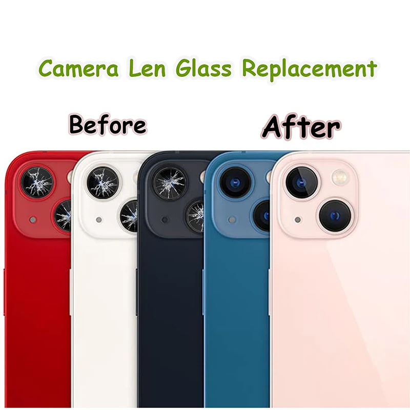 Back Rear Camera Lens Glass For iPhone 7 8 X XR XS 11 12 PLUS PRO MAX MINI Lens Glass with Pre-installed Adhesive Replacement