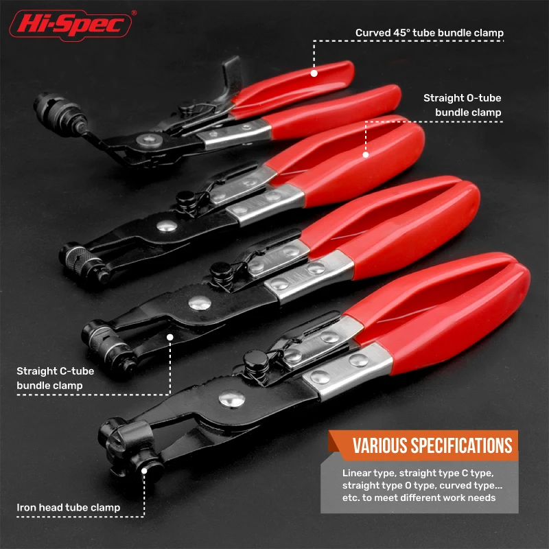 Hi-Spec 9pc Insulated Electrician Tool Set Car Clamp Pliers Set Straight Throat Type Car Water Pipe Clamp Pliers Bundle Clamp