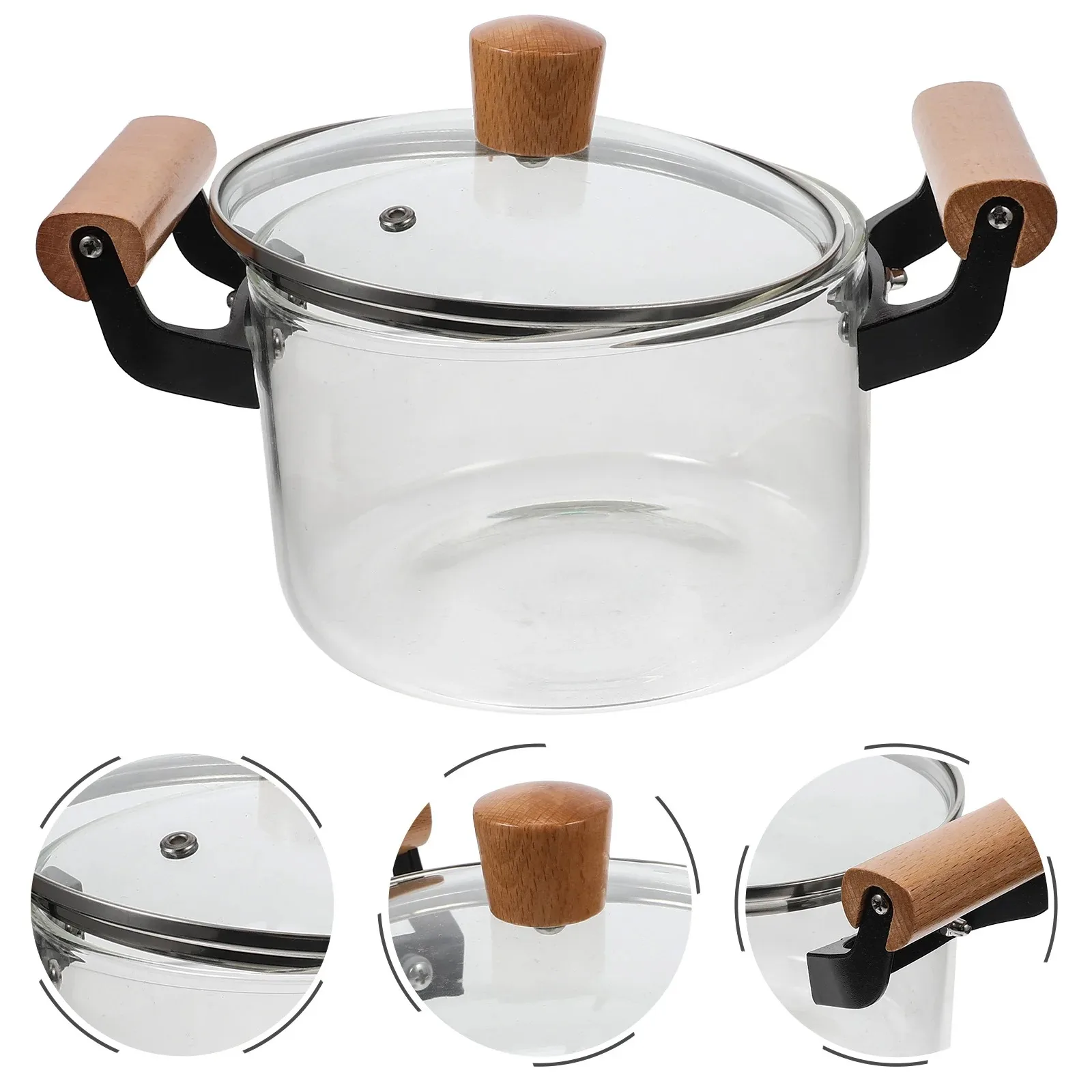 

Soup Pot Nonstick Bakeware Sets Glass Stew Pot Glass Saucepan Lid Cooking Utensils Stew Pot Earthen Pot Wood Stockpot Pan