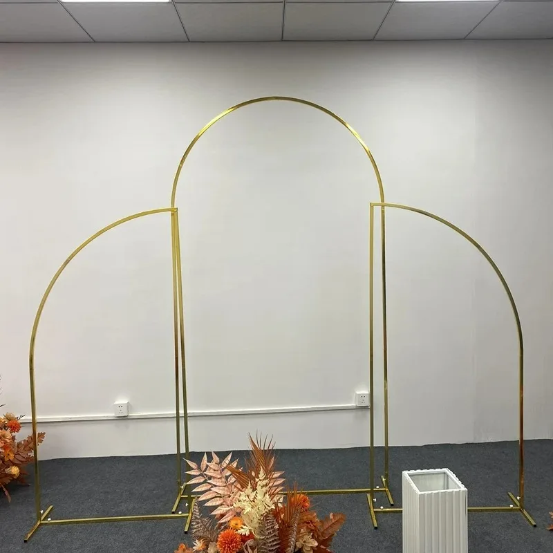 

Gold-Plated Wedding Arch Set, Background Decoration, Flower Stand, Birthday Party, Outdoor Balloon Arch, Irregular Shape Stand,