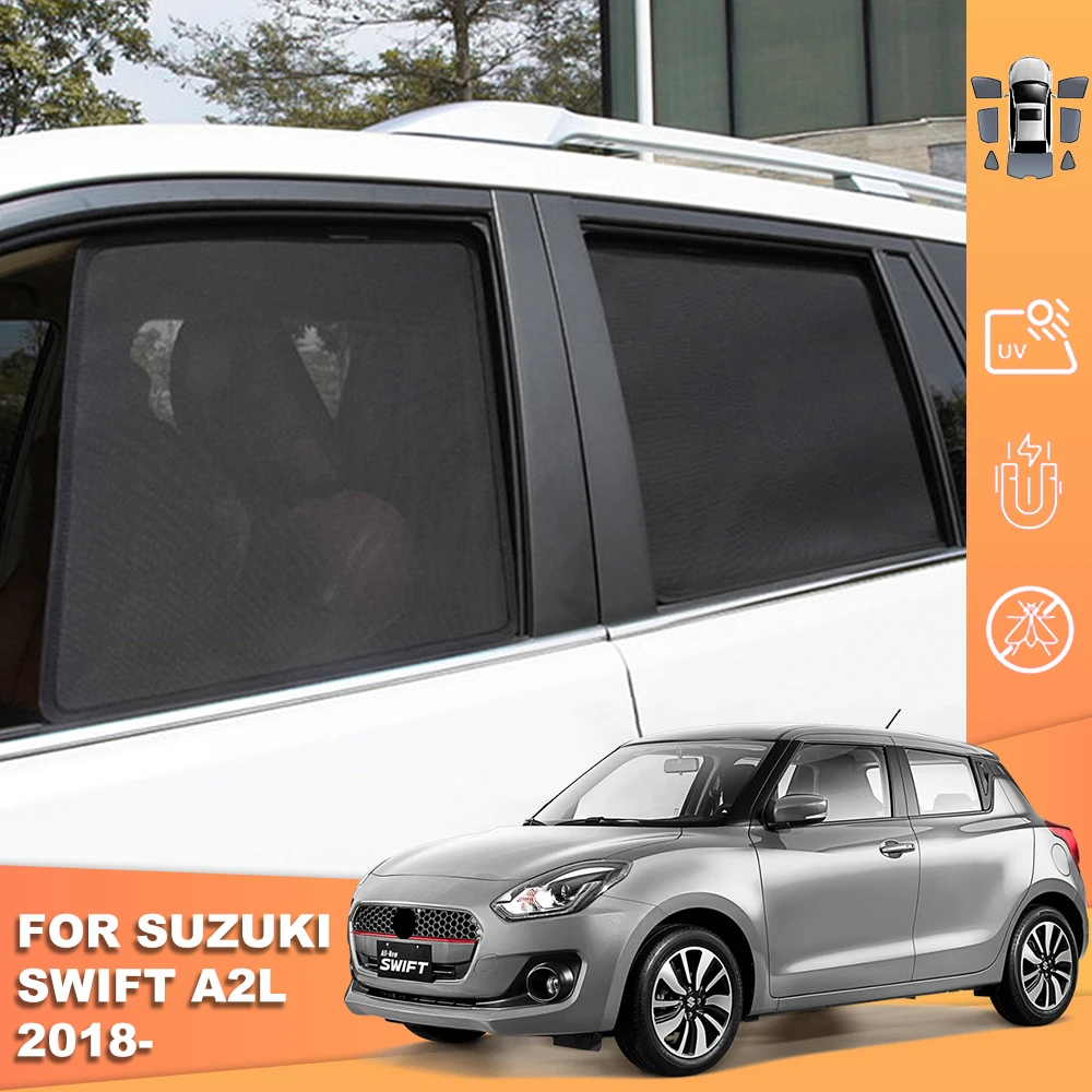 

For Suzuki Swift A2L 2018-2024 Magnetic Car SunShade Shield Front Windshield Curtain Rear Side Baby Window Mesh Sun Shade Visor