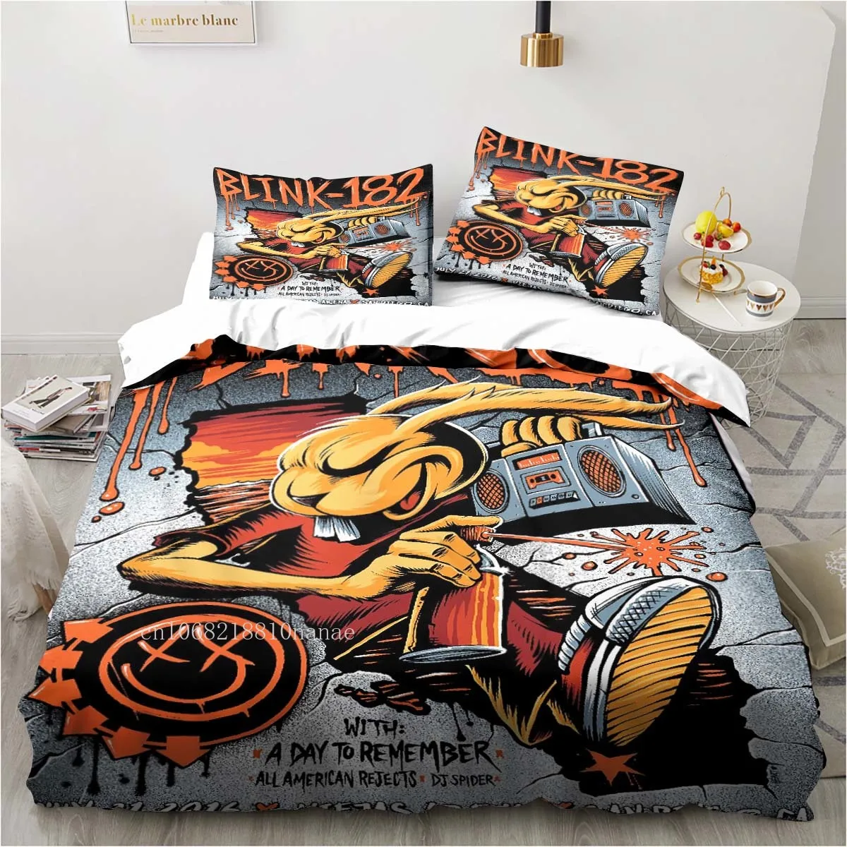 Band Poster Blink-182 All Season Twin Bedding Set 3 Piece Comforter Set Bed Duvet Cover Double King Comforter Cover