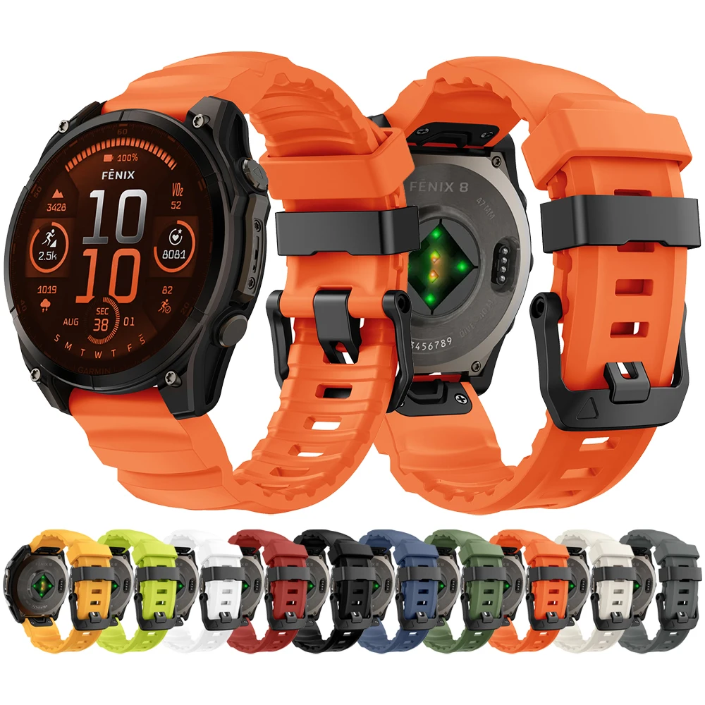 Спортивный силиконовый сменный ремешок для Garmin Fenix 8 51 мм 47 мм E 7 7X 6 6X 5/Epix/Tactix QuickFit 22 мм 26 мм ремешок для часов браслет