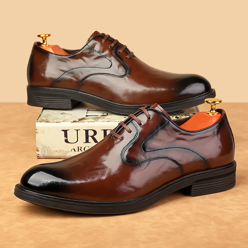 

Men's luxury shoes Retro elegant style Office business Black brown dress Hot selling genuine leather Adult Classic Versatile