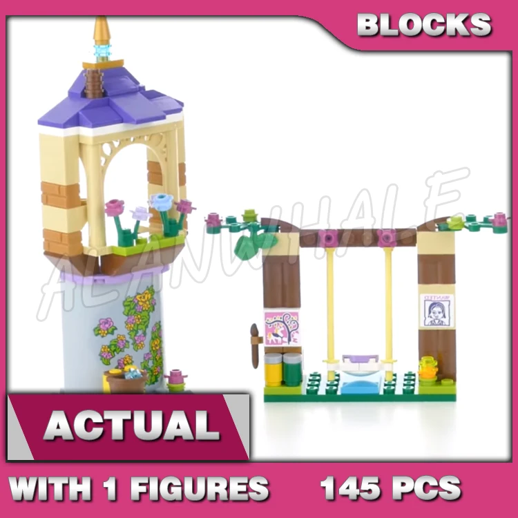 

145pcs Princess Royal Girls Rapunzel's Best Day Ever 2-story Tower Swing Horse 10564 Building Blocks Sets Compatible With Model