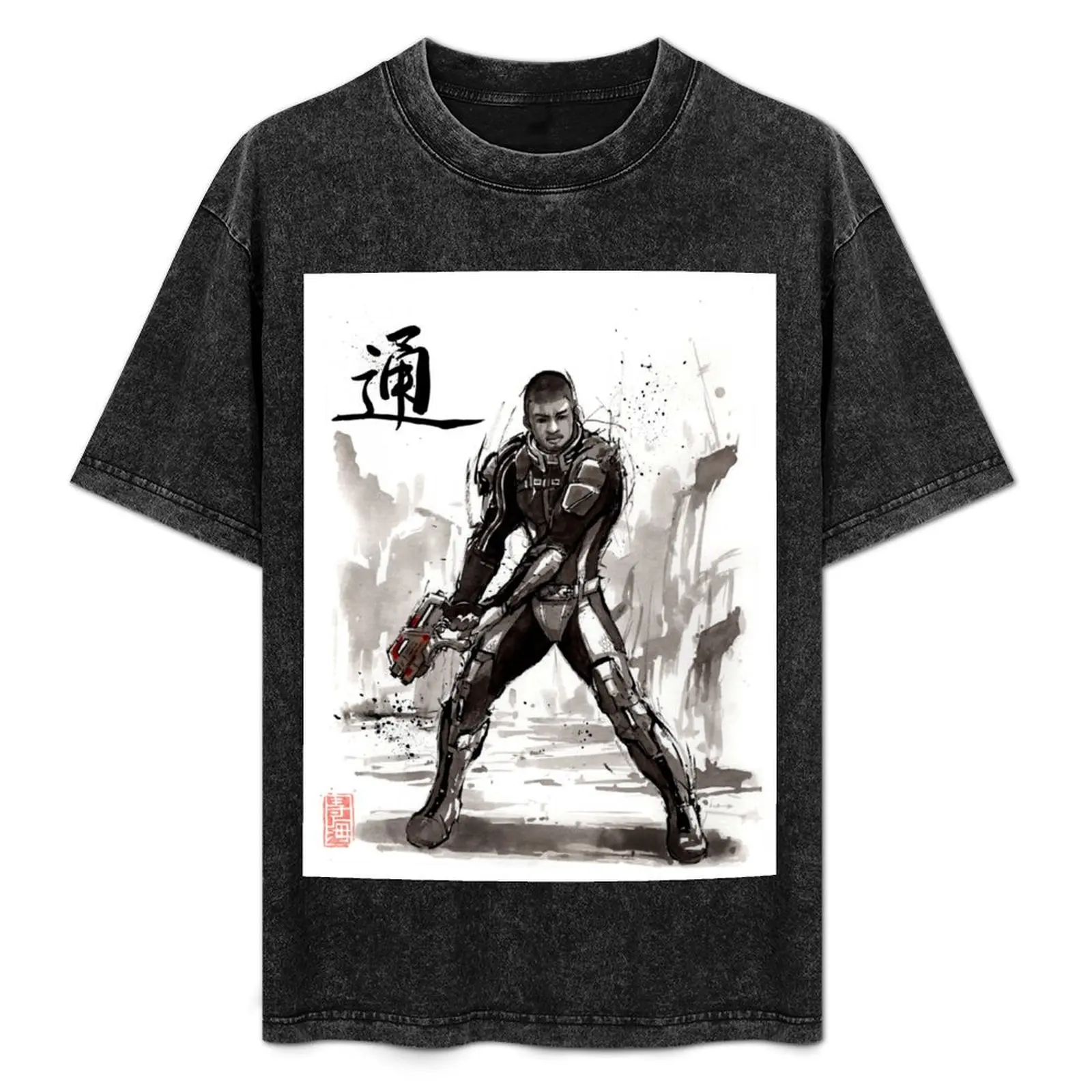 

Jacob from Mass Effect sumi and watercolor style T-Shirt t shirts for man cotton soft t shirt man cotton T-Shirt