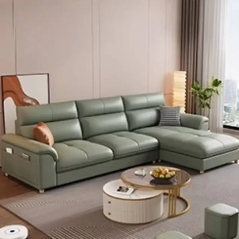 Modern Beige Living Room Sofas Vintage Retro Luxury Lazy Living Room Sofas Boneless Leather Woonkamerbanken Furniture Home