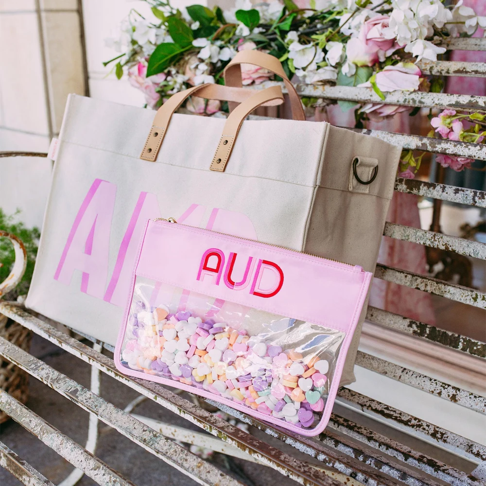 

14 Colors Plain Nylon Transparent PVC Flat Cosmetic Bag Make up Pouches Letter Zipper Bag Clear Flat Makeup Pouch Mahjong Bag
