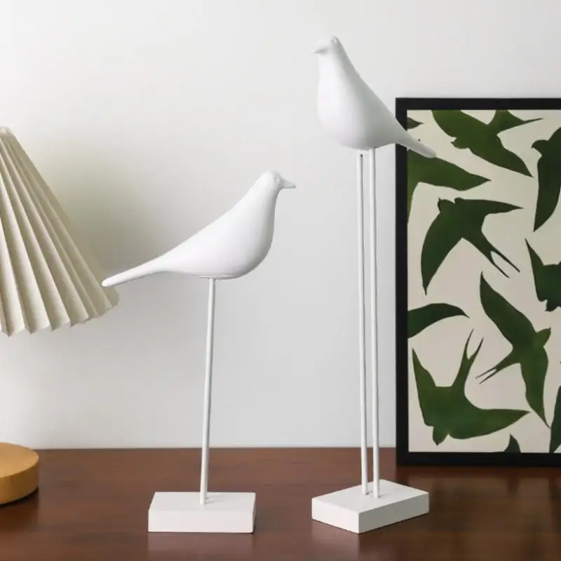 الراتنج تمثال الطيور الحرف اليدوية الديكور التلوين الاصطناعي الشمال الطيور الديكور ديكور المنزل مكتب سطح المكتب النحت #5