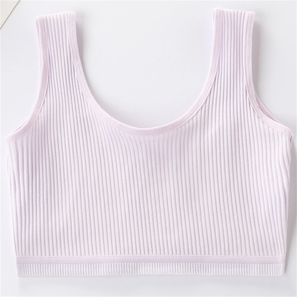 Intimo per ragazze confortevole in puro cotone gilet per lo sviluppo degli adolescenti sportivo antiurto traspirante senza reggiseno per ragazze con