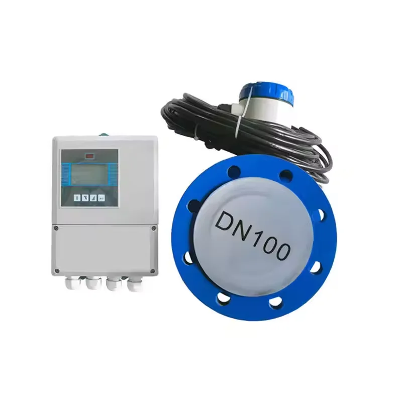 High Accuracy Digital Display 220V 4-20mA Split Electromagnetic Flowmeter Water Flow Meter Magnetic Flow Meter