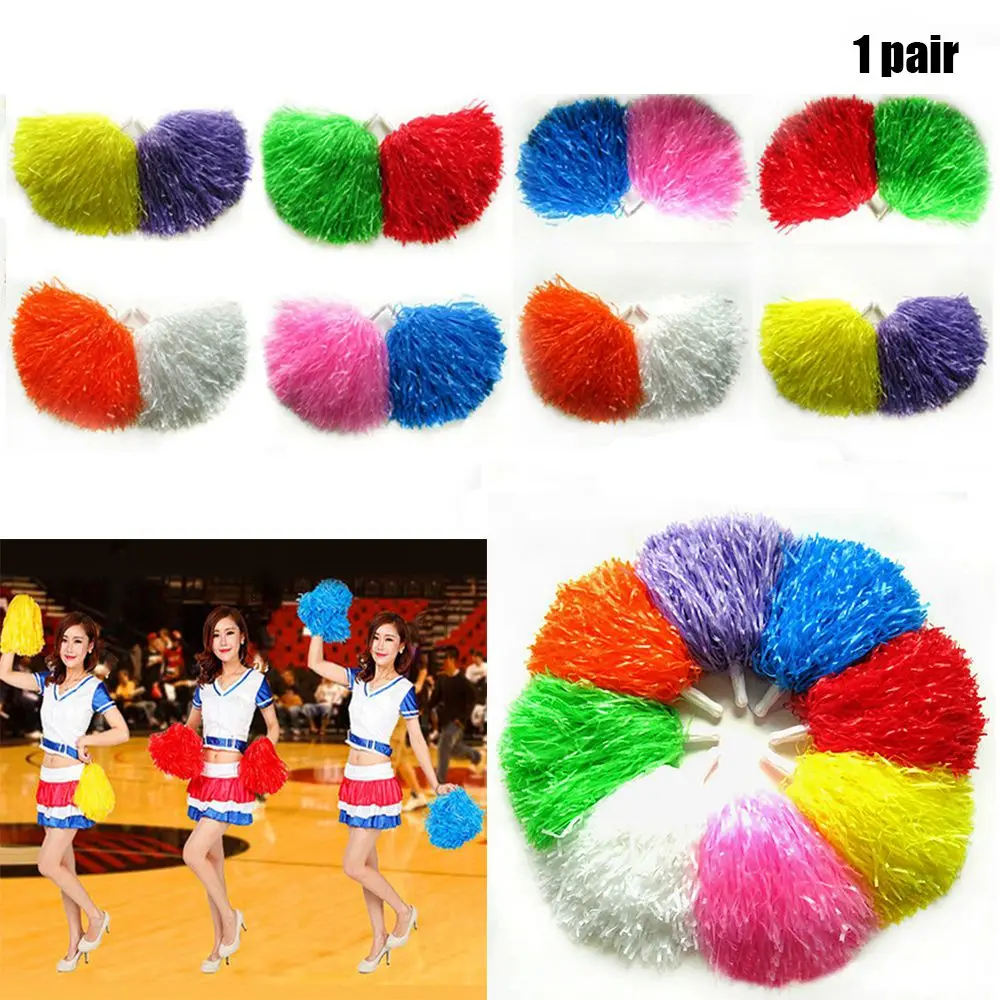 Double hole handle Competition Flower Cheerleader pompoms Cheerleading Cheering Ball Dance Party Decorator Club Sport Supplies