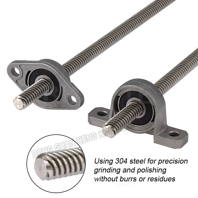 Stainless Steel Threaded Rod T8 T-nut Set Diameter 8mm for 3D Printer Machine Z Axis Linear Guides Stepper Motor