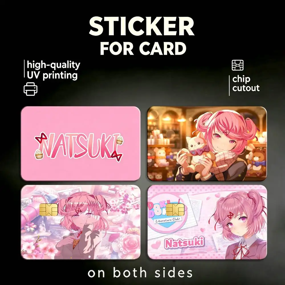 

D-DDLC N-Natsuki HD Waterproof Card Skins Protective Stickers for Credit Bank Game Cards