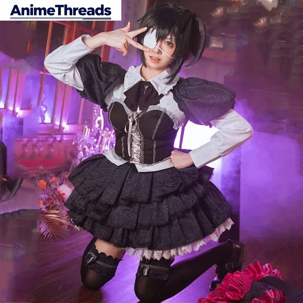 

Платье горничной Takanashi Rikka, аниме Love Chunibyo, другие иллюзии, карнавальный костюм, костюм на Хэллоуин, наряды для ролевых игр, милое женское платье