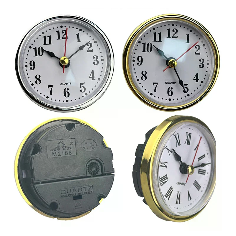 65mm Diameter Clock Insert Quartz Movement Roman & Arabic Numeral Classic Round Clock Wall Decor