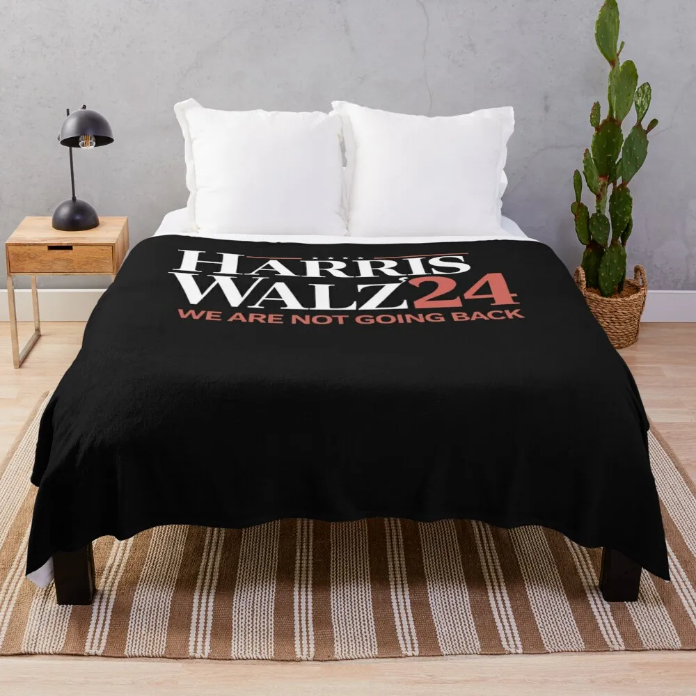 Harris Waltz 2024 We're Not Going Back Walz Kamala Harris Throw Blanket Decorative Throw warm for winter Blankets