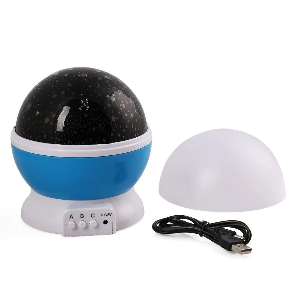 Boule de Projection Intelligente pour Chambre à Coucher, Lumière Étoile et Lune Rotative Colorée, Veilleuse LED pour Sommeil de Bébé, Cadeau