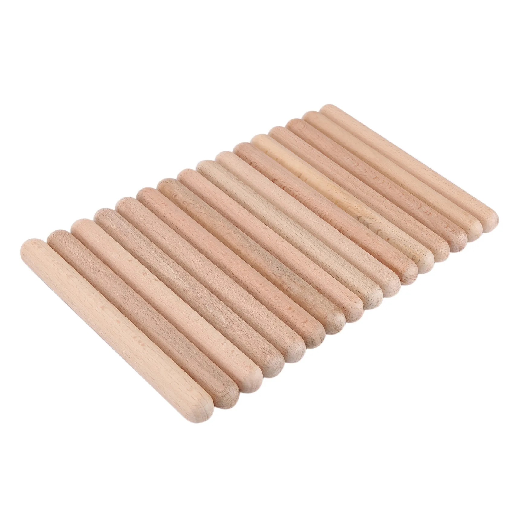 8 Pairs Classical Wood Claves Musical Percussion Instrument Natural Hardwood Rhythm Sticks Percussion Rhythm Sticks Children