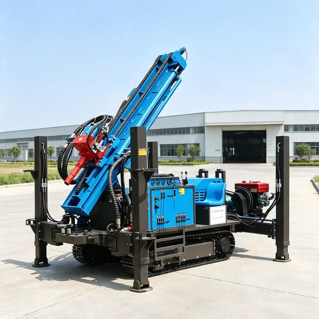 Customized Pneumatic Water Well Drilling Rig, Crawler Mobile Drilling Machine for Urban‑rural Water Supply Well Construction
