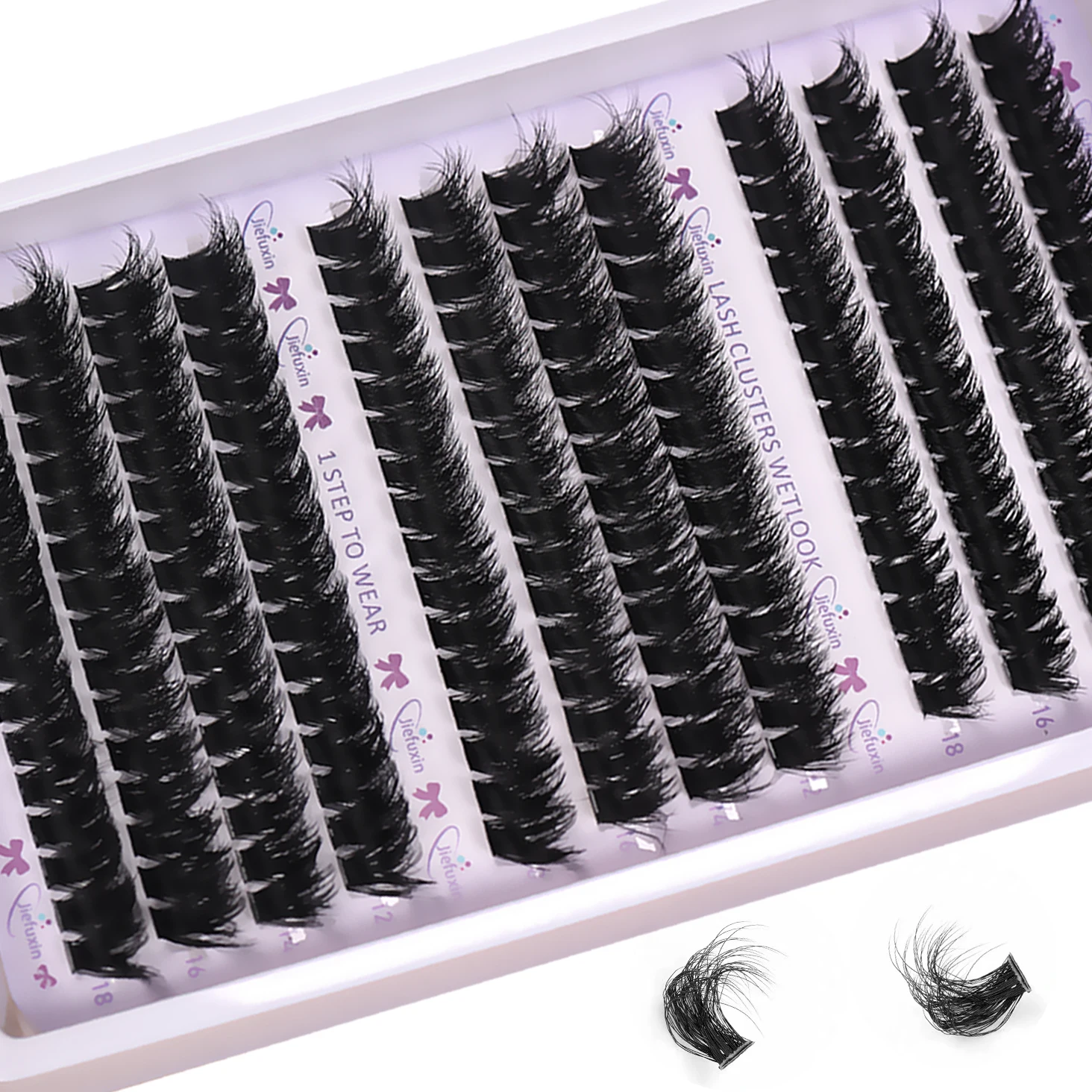 Cluster-Wimpern D-Curl Flauschige Einzelwimpernverlängerungen DIY Manga Falsche Wimpern Weich für Anfänger Tägliches Augen-Make-up – Detail 2
