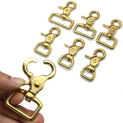 4 Pcs Brass Snap Hook Carabiner Lobster Clasps Trigger Clip for Leather Craft Bag Parts Strap Belt Webbing Pet Leash Rope