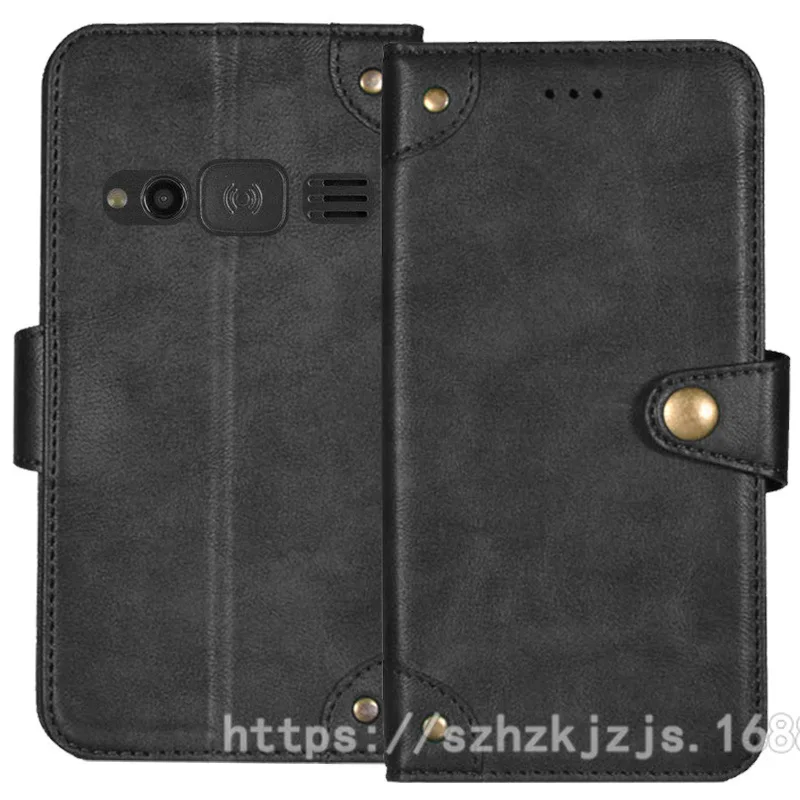 For Doro1360 1361 1362 1370 1372 case Metal Buckle retro Leather Back Case for  Doro1360 1361 1362 1370 1372 Cover Accessories