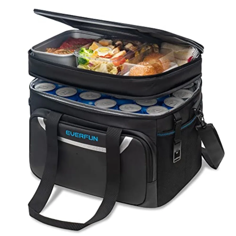 

Маленькая компактная термосумка на 24/48 банок, изолированный ланч-бокс с двумя отделениями, мягкий, герметичный, водонепроницаемый, складной, для мужчин и женщин