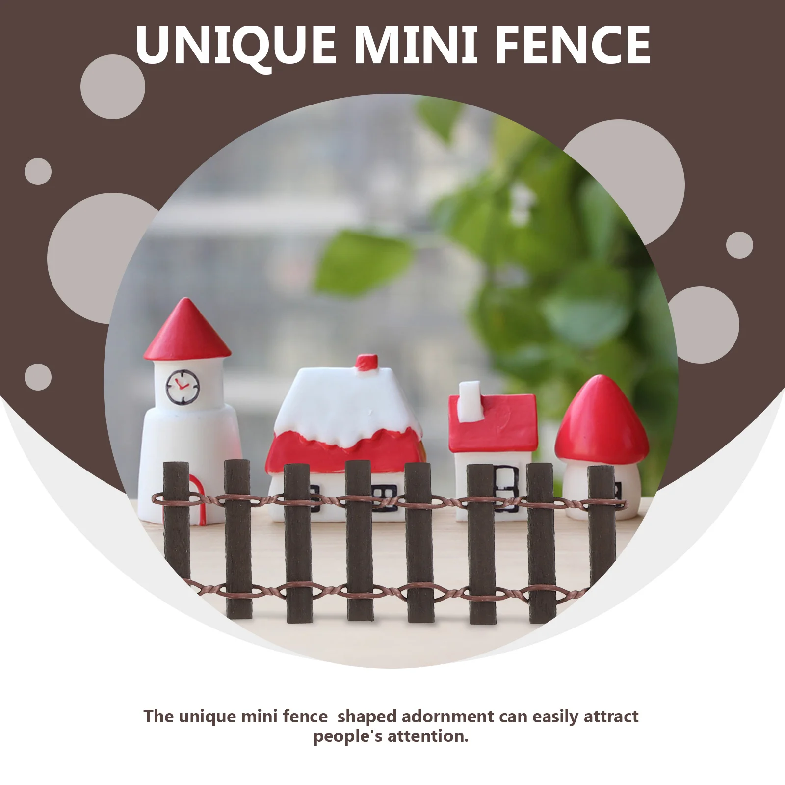 

5Pcs Mini Fence Wooden Photo Props Durable Tabletop Ornaments Home Office Cafe Decorations Durable Adornments Photo Props