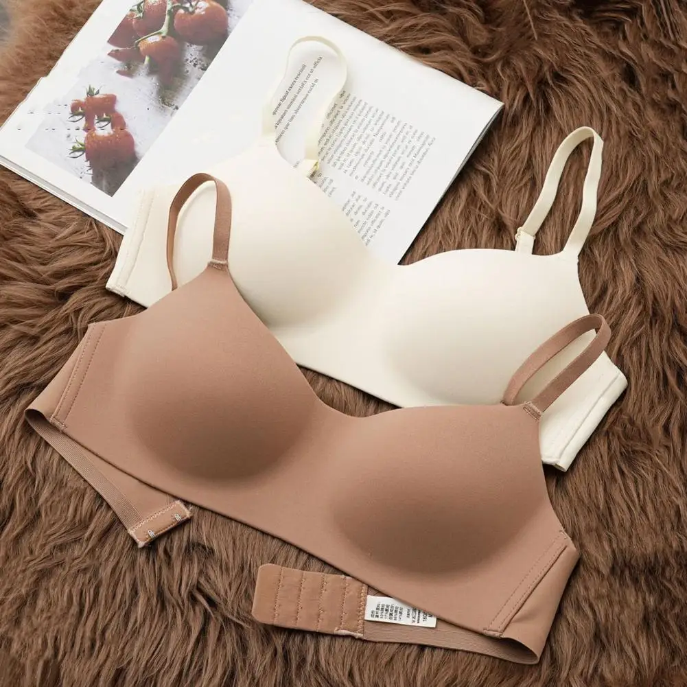 Women Bra Seamless Push Up Elastic Soft Breathable Back Closure Lady Daily Bra Underwear Girls Students Breathable Thin Bras