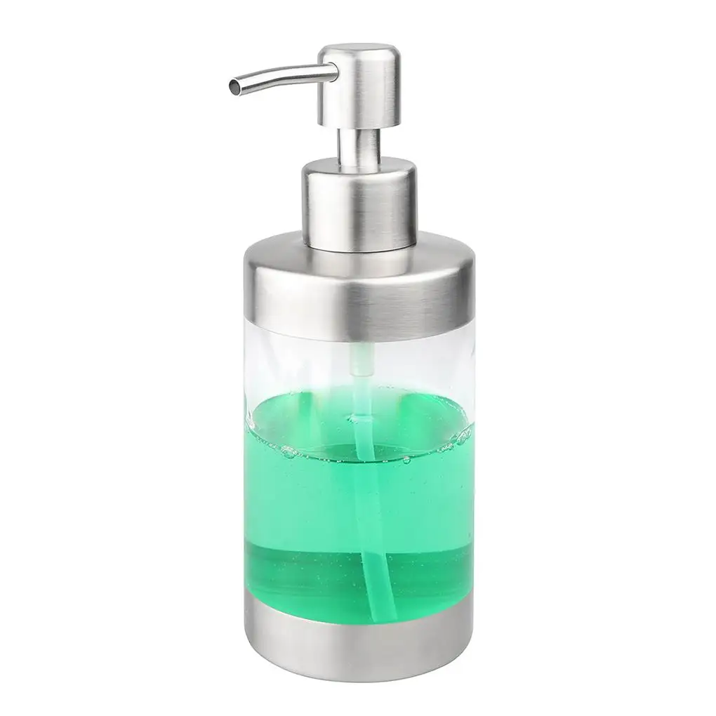 Acrylic Soap Dispenser Stainless Steel Lotion Dispenser Lightweight Portable Hand Sanitizer Bottle Large Capacity Home