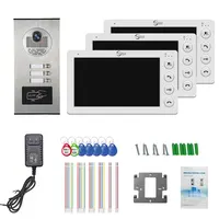 ANJIELO 3 Unit Home Video Intercom for Apartments Residential Intercom Doorbell Video Door Phone System with RFID Card Unlock 6
