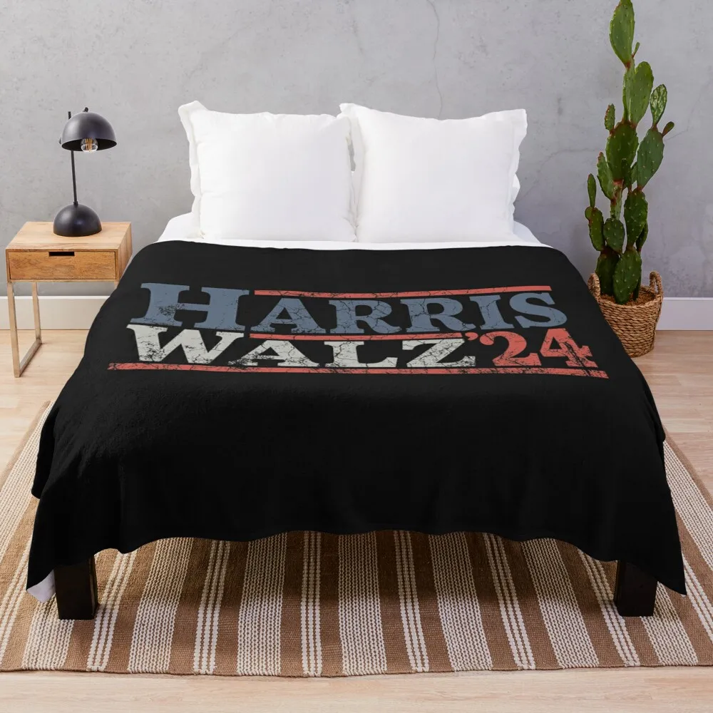 

Harris Walz 2024 - Kamala Harris and Tim Waltz 2024 Campaign Throw Blanket for sofa Softest Blankets