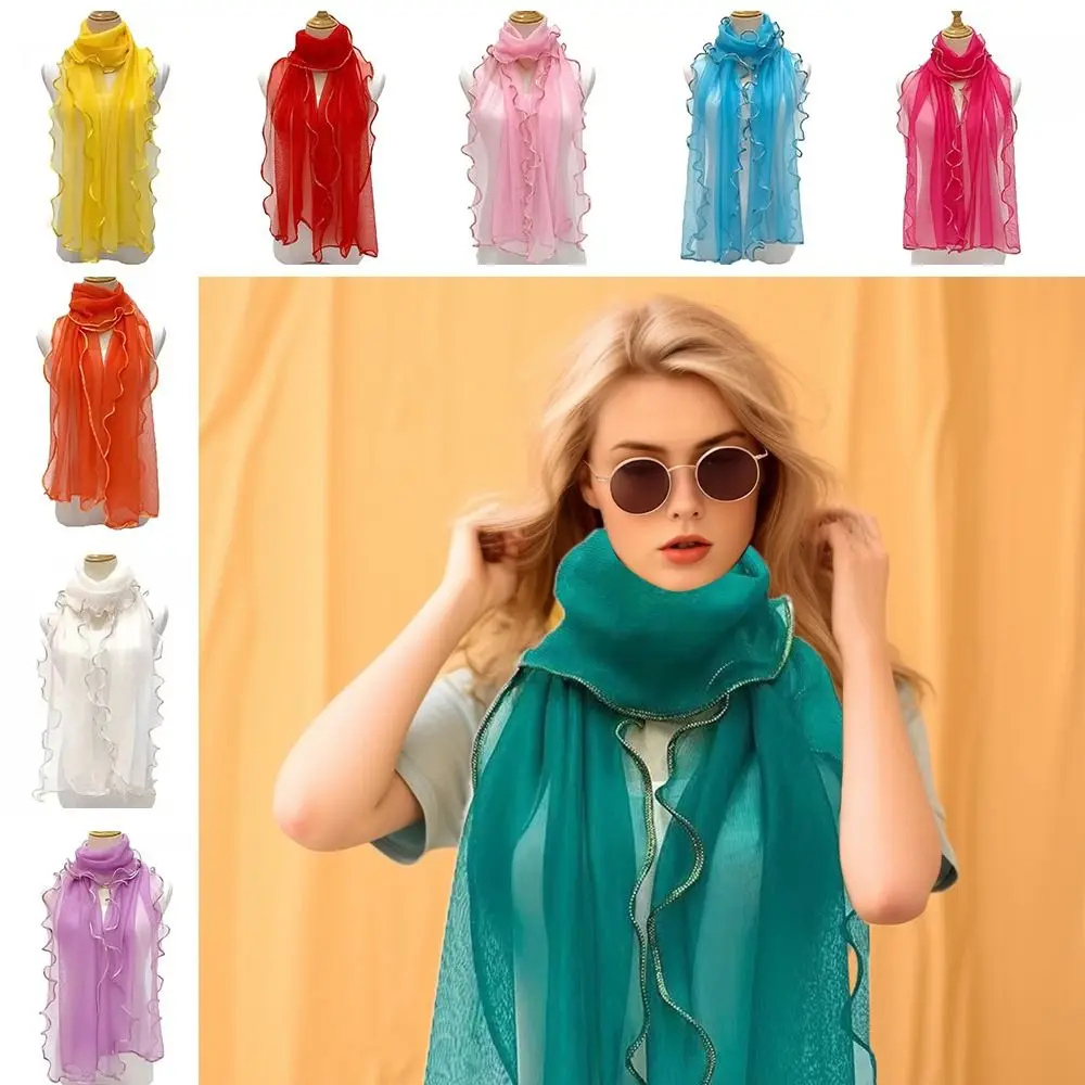 Ar condicionado xale lenço de pescoço senhoras cachecóis xale protetor solar headwear cabeça envolve pescoço envoltório lenço bandana verão