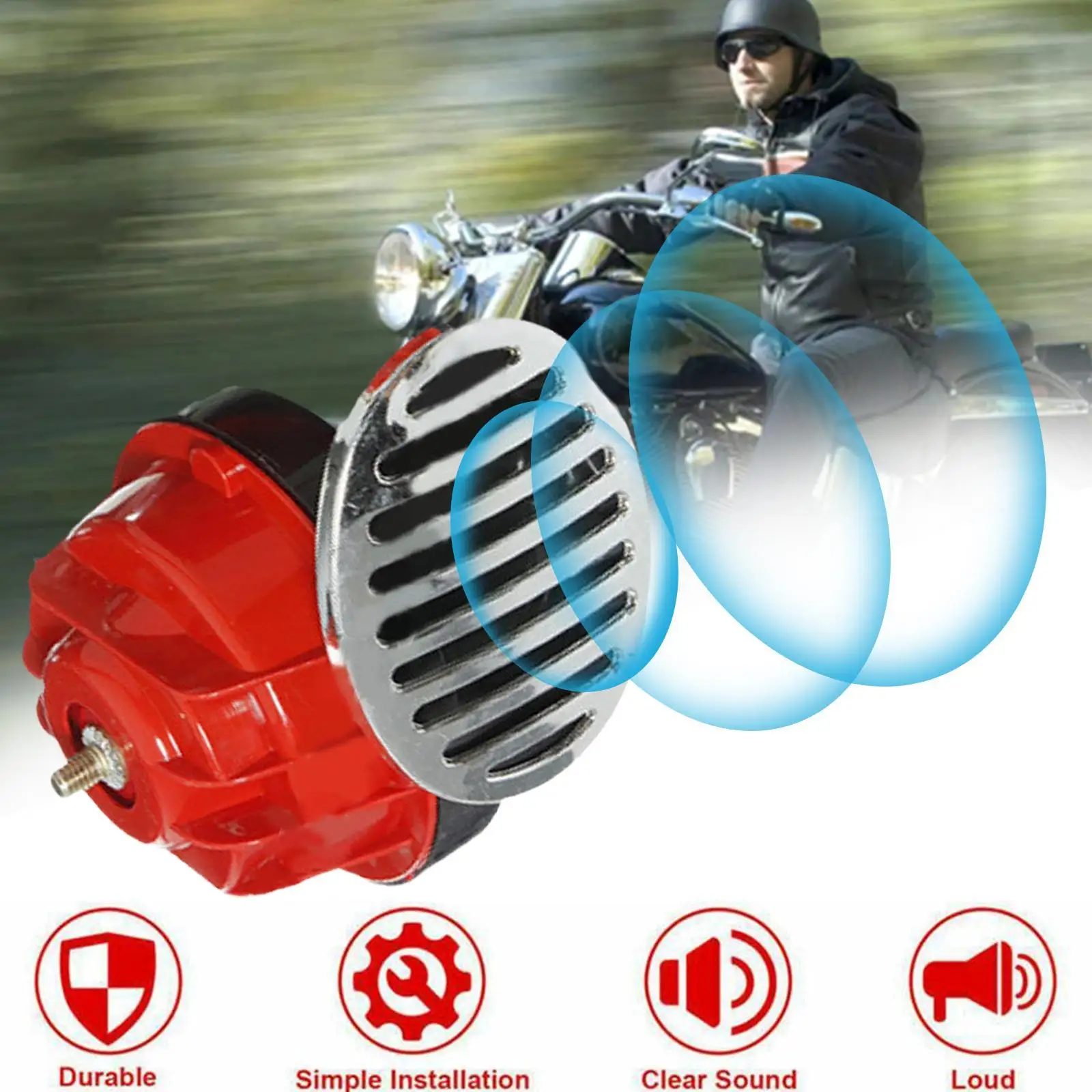 12V Car Air Horn Snail Electric Air Horn 300DB Marine Motorcycle Two-tone Car Horn Kit Marine Alarm Wholesale Signal Loud L0A3