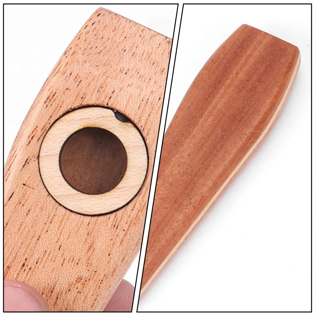 

1Pcs Wooden Kazoo Khaki Durable Wood Harmonica Ukulele Guitar Partner Mouth Instrument Educational Musical Instruments