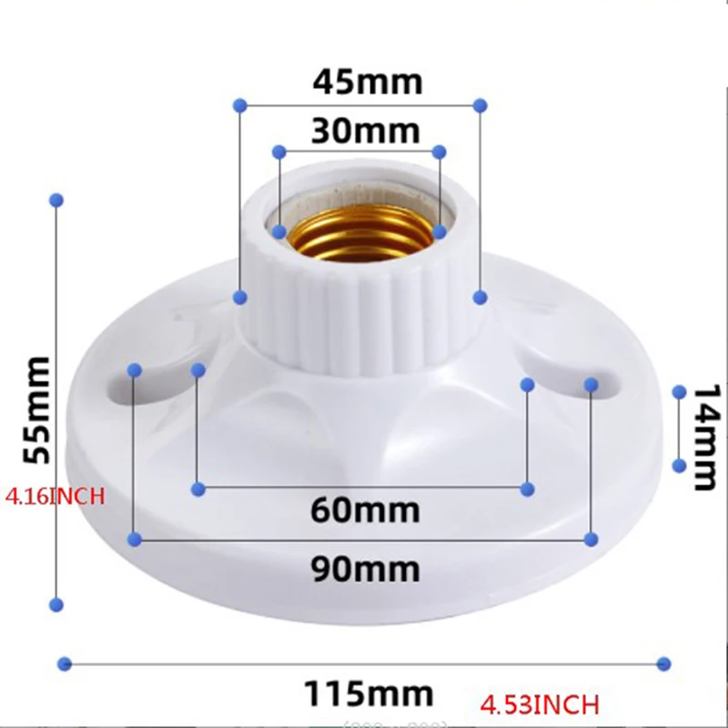 E27 LED uchwyt żarówki okrągły kwadrat gniazdo montażowe z przełącznik wtykowy E27 podstawa wisząca gniazdo lampy 6A 220V-250V