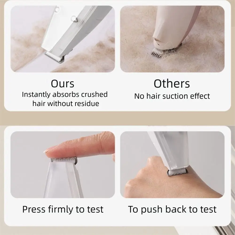 With Vacuum Pet Paw Hair Clipper Low Noise 2 Modes Dog Grooming Trimmer Waterproof Clear Bin Cats Foot Hair Remover view 3