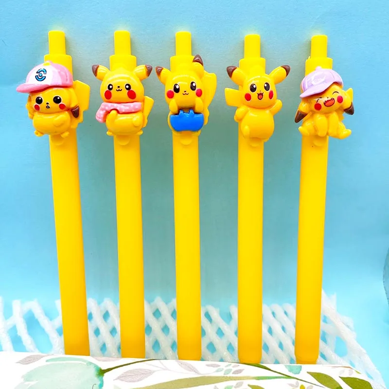 30pcs/lot Cartoon Pokemon Press Gel Pens For Writing Kawaii 0.5mm Black Ink Neutral Pen Stationery Gift Office School Supplies