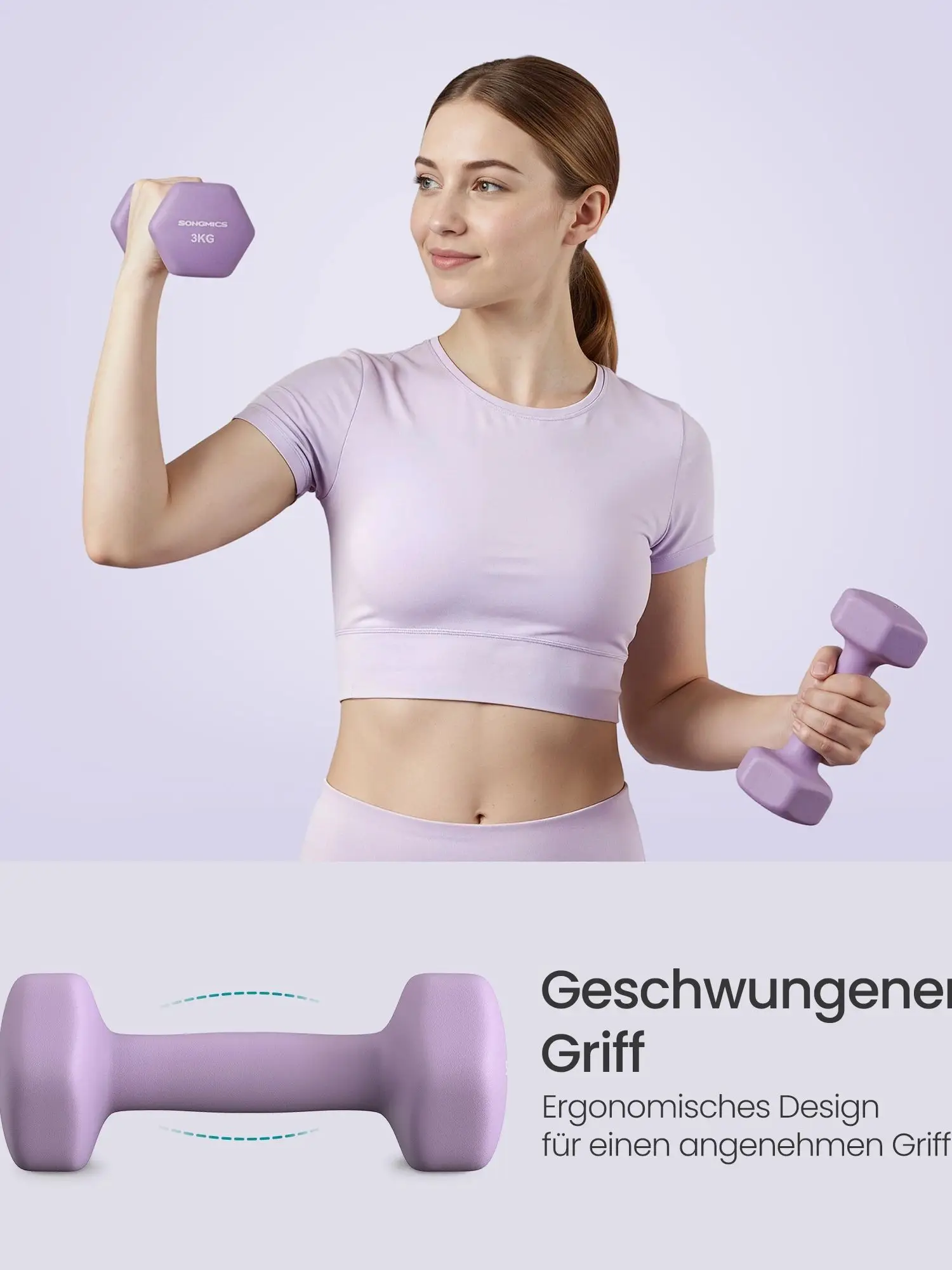 SONGMICS Kurzhantel Set, 2x1kg, 2x3kg, 2x5kg, Hanteln mit Hantelständer, Beschichtung
