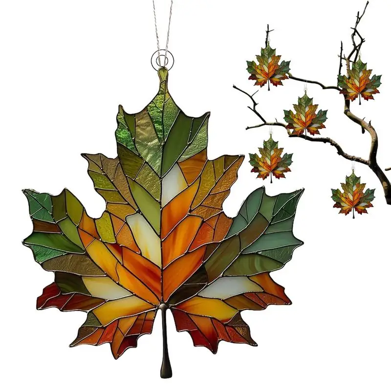 Fall Leaves Wall Art Decor Holiday Autumn Maple Leaves Acrylic Fall Decorations for Autumn Thanksgiving Party Supplies