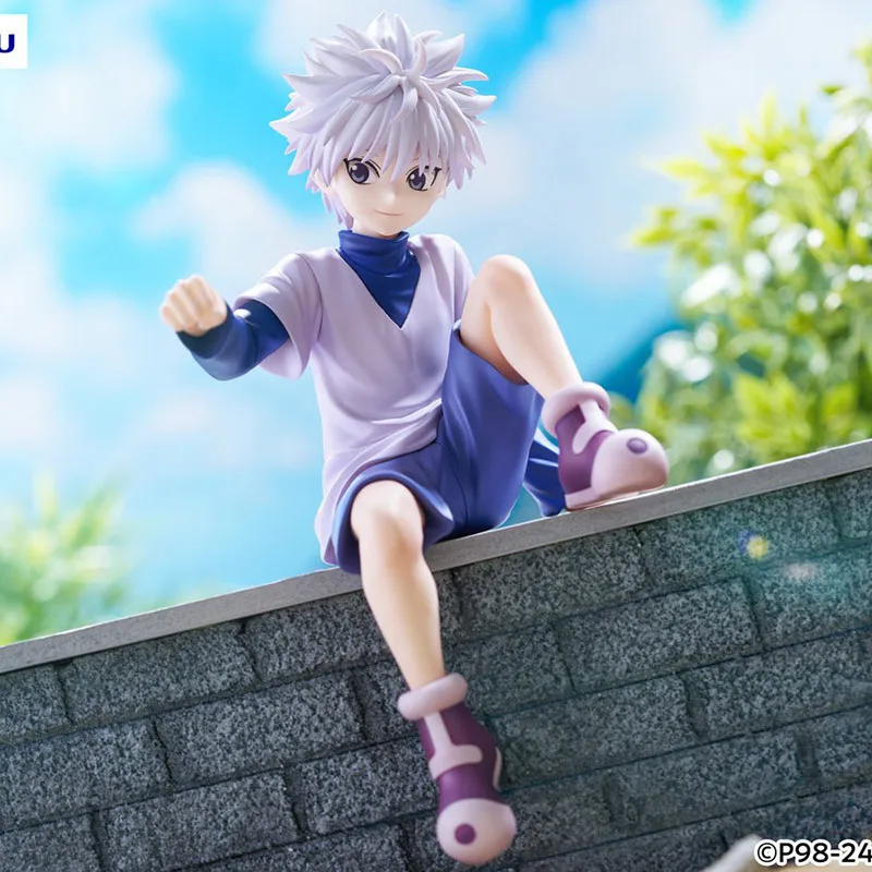 12cm Anime Hunterxhunter Killua Zoldyck Figure Pvc Aciton Figure Noodle Stopper Figure Gon Freecss Sitting Model Toy Gift