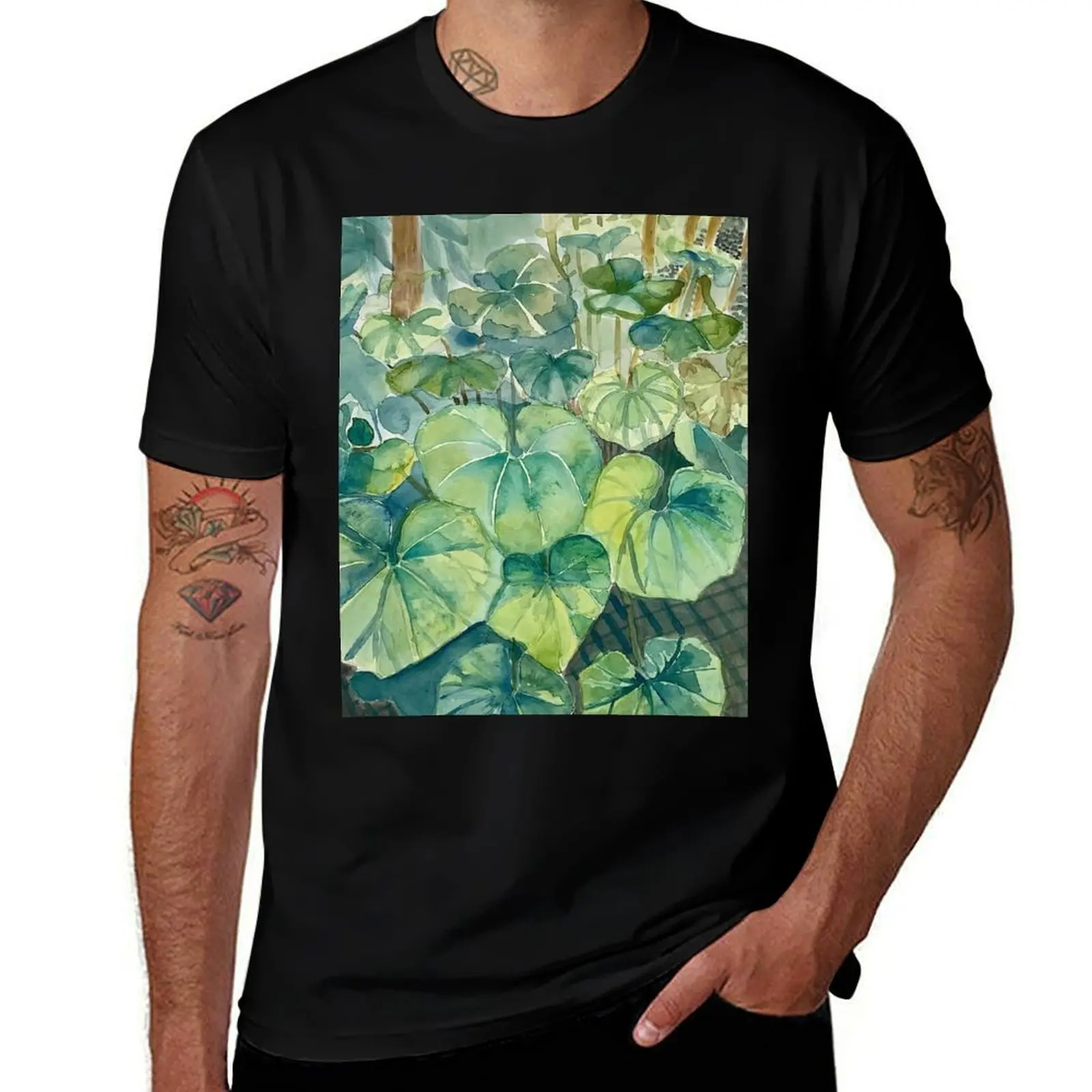 Watercolor Plants T-Shirt Retro Graphic Print T-Shirt