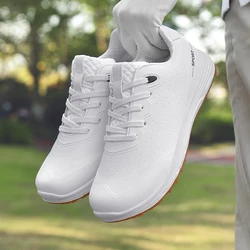 2024 Nowe profesjonalne, odporne na zużycie, miękkie i nowe buty golfowe Pure Color Lace dla mężczyzn i kobiet Antypoślizgowa podeszwa z wytłoczoną cholewką