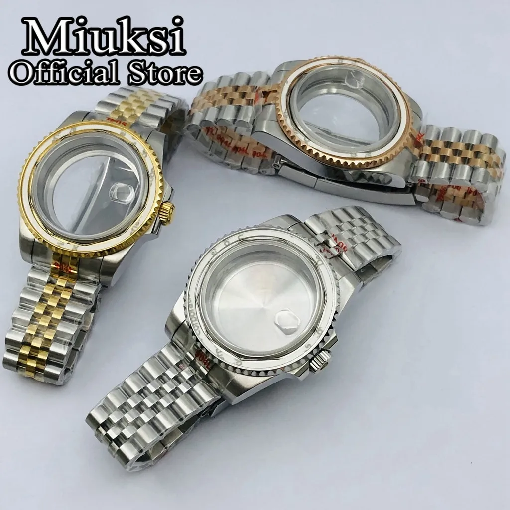 Miuksi 40mm sterile watch case sapphire glass fit ETA2824 2836 NH35 NH36 NH34 Mingzhu DG2813 3804 Miyota8215 PT5000 movement