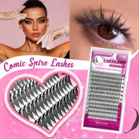 LAKANAKU Spire Lashes Extensiones de pestañas individuales de plumas B/C/CC/D Cachemira Volumen Pestañas con picos prefabricados